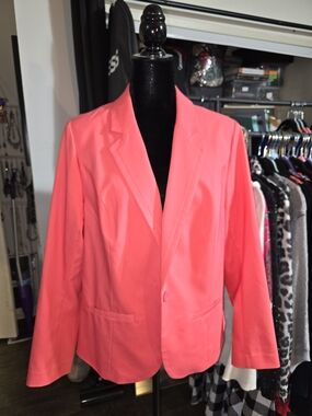 NWT Lane Bryant Coral Notch-Lapel Blazer Size 16
